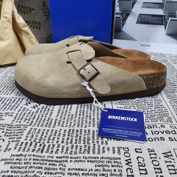 Birkenstock Boston taupe suede mule clogs - Picture 6 of 8